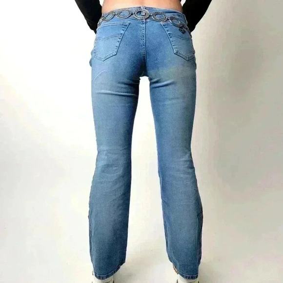 Vintage Y2K Angels Flare seamless low rise light wash Jeans - 28 - Picture 3 of 10